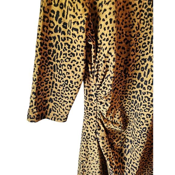 J. MCLAUGHLIN  Sage Ruched Leopard Dress sz large sheath - Picture 3 of 7
